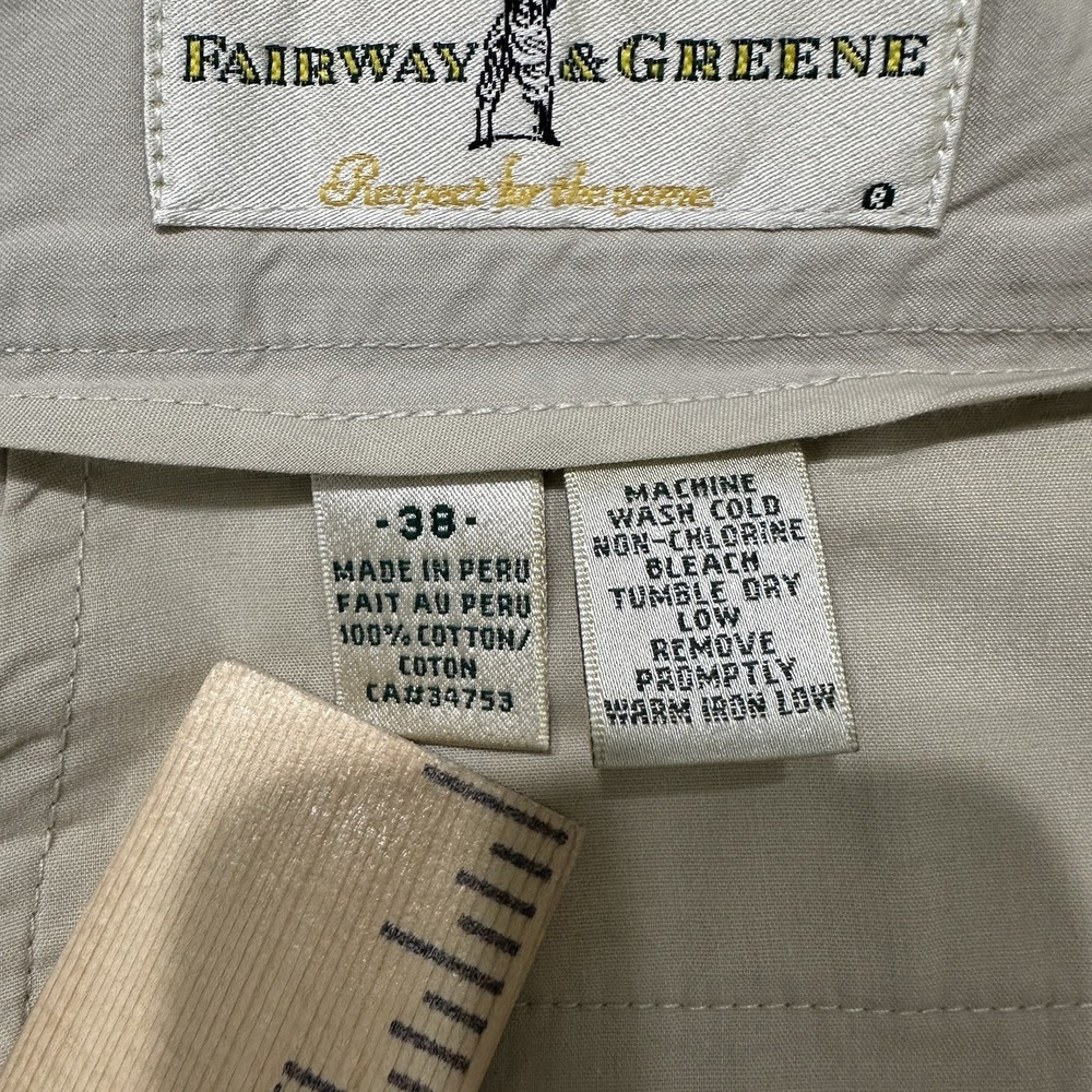 Fairway & Greene Mens Golf Pants 38 Khaki Pleated - Picture 6 of 11